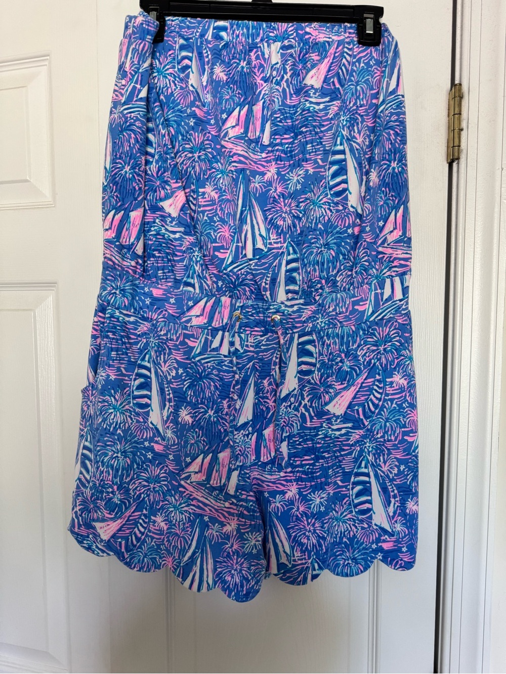 Lilly Pulitzer size L Blue and Pink Sailboat Print Romper